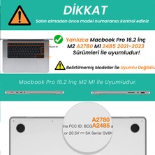 Sneezy Macbook Pro 2021/23 16,2 Inç M1-M2 A2485 A2780 Ile Uyumlu Slate Matte Guard Macbook Kılıfı