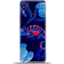 Cupcase Infinix Hot 11 Play Kılıf Esnek Silikon Kamera Koruma 4K Desenli Özel Tasarım - Bukalemun