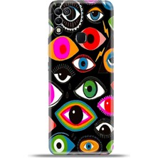 Cupcase Infinix Hot 11 Play Kılıf Esnek Silikon Kamera Koruma 4K Desenli Özel Tasarım - Göz Hapsi