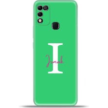 Cupcase Infinix Hot 11 Play Kılıf Silikon Esnek Kamera Koruma Kişiye Özel Isim Harf Zao Yeşil - I