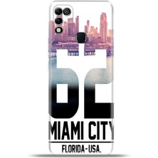 Cupcase Infinix Hot 11 Play Kılıf Esnek Silikon Kamera Koruma 4K Desenli Özel Tasarım - Miami City