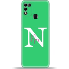Cupcase Infinix Hot 11 Play Kılıf Silikon Esnek Kamera Koruma Kişiye Özel Isim Harf Zao Yeşil - N