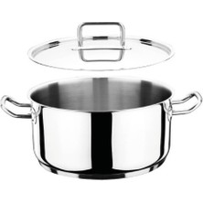 Hascevher Horeca Orta Sığ Çelik Tencere 24X19 cm