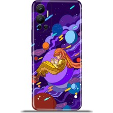 Cupcase Infinix Hot 12 Kılıf Esnek Silikon Kamera Koruma 4K Desenli Özel Tasarım - Lost In Space