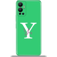 Cupcase Infinix Hot 12 Kılıf Silikon Esnek Kamera Koruma Kişiye Özel Isim Harf Zao Yeşil - Y