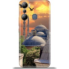 Cupcase Infinix Hot 20I Kılıf Esnek Silikon Kamera Koruma 4K Desenli Özel Tasarım - Kızıl Istanbul
