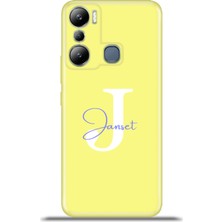 Cupcase Infinix Hot 20I Kılıf Silikon Esnek Kamera Koruma Kişiye Özel Isim Harf Zao Sarı - J