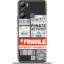 Cupcase Infinix Hot 20I Kılıf Esnek Silikon Kamera Koruma 4K Desenli Özel Tasarım - Fragile