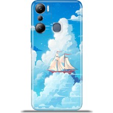 Cupcase Infinix Hot 20I Kılıf Esnek Silikon Kamera Koruma 4K Desenli Özel Tasarım - Skysail