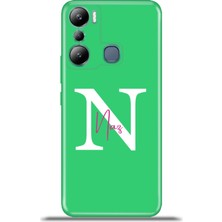 Cupcase Infinix Hot 20I Kılıf Silikon Esnek Kamera Koruma Kişiye Özel Isim Harf Zao Yeşil - N