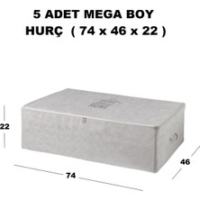 Renkli Bebek Renklibebek 5' Li Mega Boy Gri Renk Baza Altı Çeyiz Hurç Organizer ~ Ölçü: (74X46X22) - 5 Adet