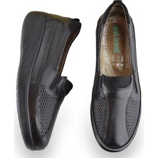 Ispartalılar 301 TAM ORTOPEDİK Taban Günlük Siyah Hakiki Deri Kadın Ayakkabı Anne Ayakkabı