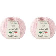 Etrofil Jeans Amigurimi & Motif El Örgü Ipi (2 x 50 Gr) - 033 Açık Pembe