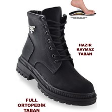 Ispartalılar 633 Günlük Bağcıklı Fermuarlı Kadın Bot Ayakkabı Postal Çizme