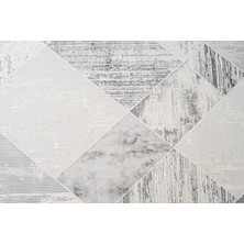 Kaya Türk Home Dubai Pamuk Taban Polyester Geometrik Desenli Gri Halı