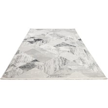Kaya Türk Home Dubai Pamuk Taban Polyester Geometrik Desenli Gri Halı