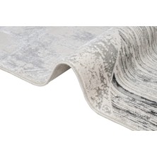 Kaya Türk Home Dubai Pamuk Taban Polyester Geometrik Desenli Gri Halı