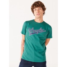 Wrangler Bisiklet Yaka Yeşil Erkek T-Shirt W773EEG26 Bisiklet Yaka T-Shirt