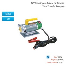 Mitacan MTTP40B12 12V Alüminyum Gövde Paslanmaz Yakıt Transfer Pompası