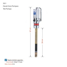 Mitacan 50:1 Havalı Gres Pompası-Tek Pompa MTGP50