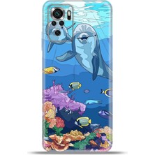 Cupcase Xiaomi Poco M5S Kılıf Esnek Silikon Kamera Koruma 4K Desenli Özel Tasarım - Yunus Balıkları