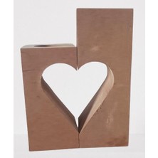Bengi Ticaret Hobi Adn 90244 Dekoratif Mumluk Kalpli İkili Ahşap MDF HAM CNC Kesim El Yapım