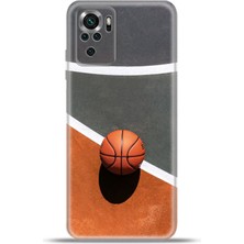 Cupcase Xiaomi Poco M5S Kılıf Esnek Silikon Kamera Koruma 4K Desenli Özel Tasarım - Basketbol Topu