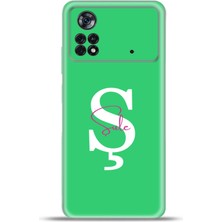 Cupcase Xiaomi Poco X4 Pro Kılıf Silikon Esnek Kamera Koruma Kişiye Özel Isim Harf Zao Yeşil - Ş