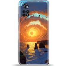 Cupcase Xiaomi Poco X4 Pro Kılıf Esnek Silikon Kamera Koruma 4K Desenli Özel Tasarım - Gündoğumu