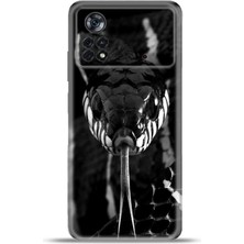 Cupcase Xiaomi Poco X4 Pro Kılıf Esnek Silikon Kamera Koruma 4K Desenli Özel Tasarım - Mamba Yilan