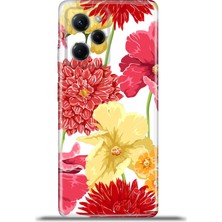 Cupcase Xiaomi Poco X5 Pro Kılıf Esnek Silikon Kamera Koruma 4K Desenli Özel Tasarım - Krizantem