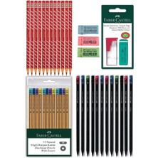 Faber-Castell Lüks Kırmızı Kurşun Kalem Set 2 Karmaofis