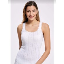 Ilke 224 Bayan Dantelli Jakarlı Geniş Askılı Atlet 6 Adet