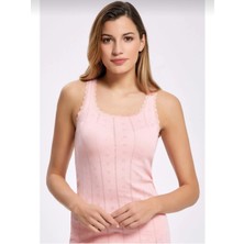 Ilke 224 Bayan Dantelli Jakarlı Geniş Askılı Atlet 6 Adet