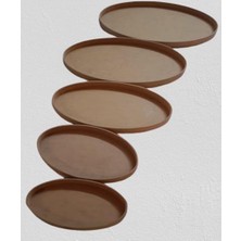 Bengi Ticaret Hobi Adn Dekoratif Oval Tepsi Pano 5 Adet Cnc Kesim Ahşap Mdf Ham El Yapım