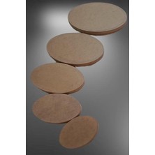 Bengi Ticaret Hobi Adn Dekoratif Oval Tepsi Pano 5 Adet Cnc Kesim Ahşap Mdf Ham El Yapım