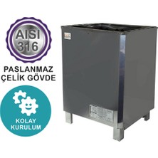 Fıntech Dıştan Kumandalı Sauna Sobası Saw Model 27KW 29-47M3 (60KG Taş Kapasitesi)