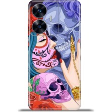 Cupcase Realme C55 Kılıf Esnek Silikon Kamera Koruma 4K Desenli Özel Tasarım - Skull Love