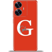 Cupcase Realme C55 Kılıf Silikon Esnek Kamera Koruma Kişiye Özel Isim Harf Zao Kırmızı - G