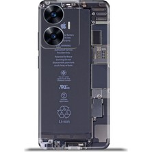 Cupcase Realme C55 Kılıf Esnek Silikon Kamera Koruma 4K Desenli Özel Tasarım - Iphone Mekanik
