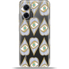 Cupcase Xiaomi Redmi 10 5g Kılıf Esnek Silikon Kamera Koruma 4K Desenli Özel Tasarım - Kalp Gözü