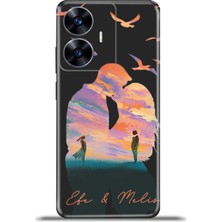 Cupcase Realme C55 Kılıf Silikon Esnek Kamera Koruma Kişiye Özel Isim - Sevgili Çift