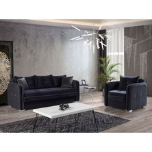 Eymense Torino Çekyatlı Koltuk Takımı Antrasit 3+1