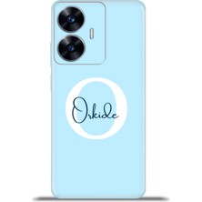 Cupcase Realme C55 Kılıf Silikon Esnek Kamera Koruma Kişiye Özel Isim Harf Zao Mavi - O