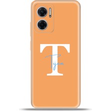 Cupcase Xiaomi Redmi 10 5g Kılıf Silikon Esnek Kamera Koruma Kişiye Özel Isim Harf Zao Turuncu - T