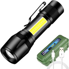 Gefno Taşınabilir USB El Feneri Siyah