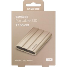 Samsung T7 Shield 1tb MU-PE1T0K/WW 1050MB-1000MB/SN USB 3.2 Gen2 Harici SSD Bej 3 Yıl Samsung Turkıye Garantili