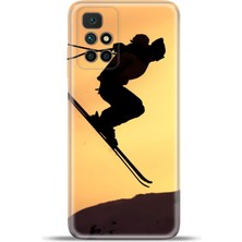 Cupcase Xiaomi Redmi 10 2022 Kılıf Esnek Silikon Kamera Koruma 4K Desenli Özel Tasarım - Ski