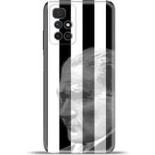 Cupcase Xiaomi Redmi 10 2022 Kılıf Esnek Silikon Kamera Koruma 4K Desenli Özel Tasarım - Siyahbeyazatatürk