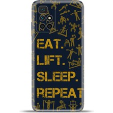 Cupcase Xiaomi Redmi 10 2022 Kılıf Esnek Silikon Kamera Koruma 4K Desenli Özel Tasarım - Eat Lift
